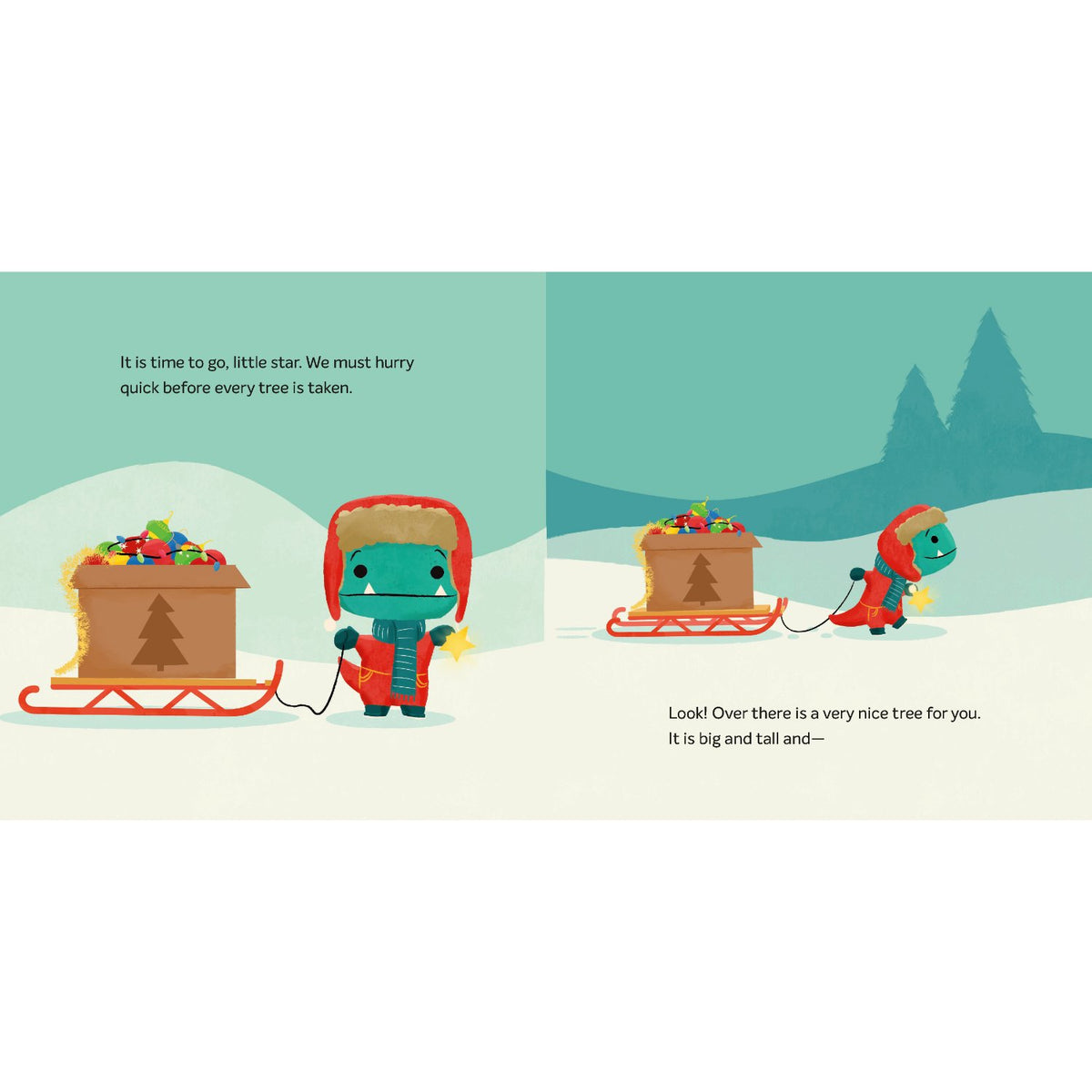 Sample pages (5) from 'Tiny T. Rex and the Littlest Star' by Jonathan Stutzman and Jay Fleck - preschool hardcover