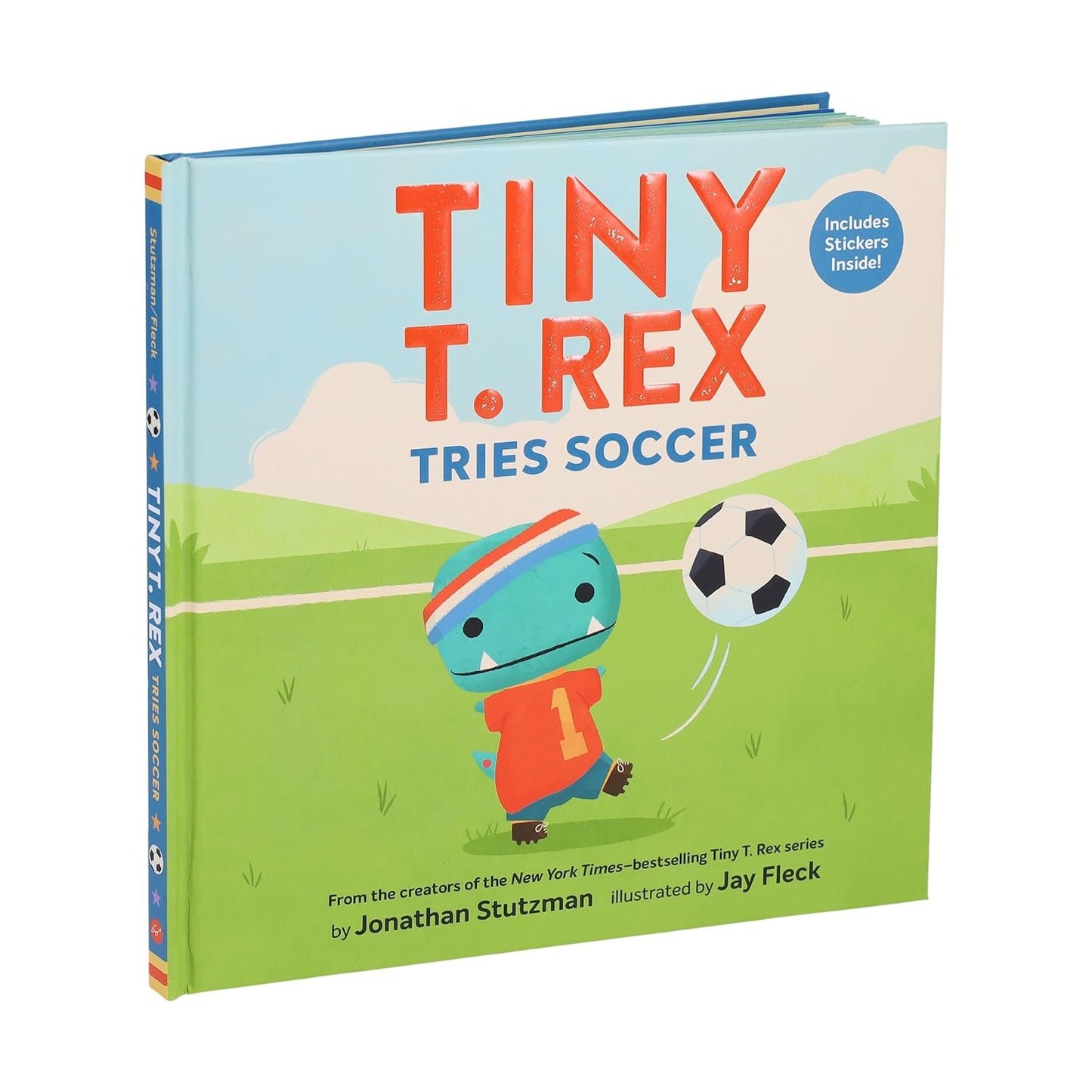 Tiny T. Rex Tries Soccer - Includes Stickers Inside! | Hardcover | Children's Story Book