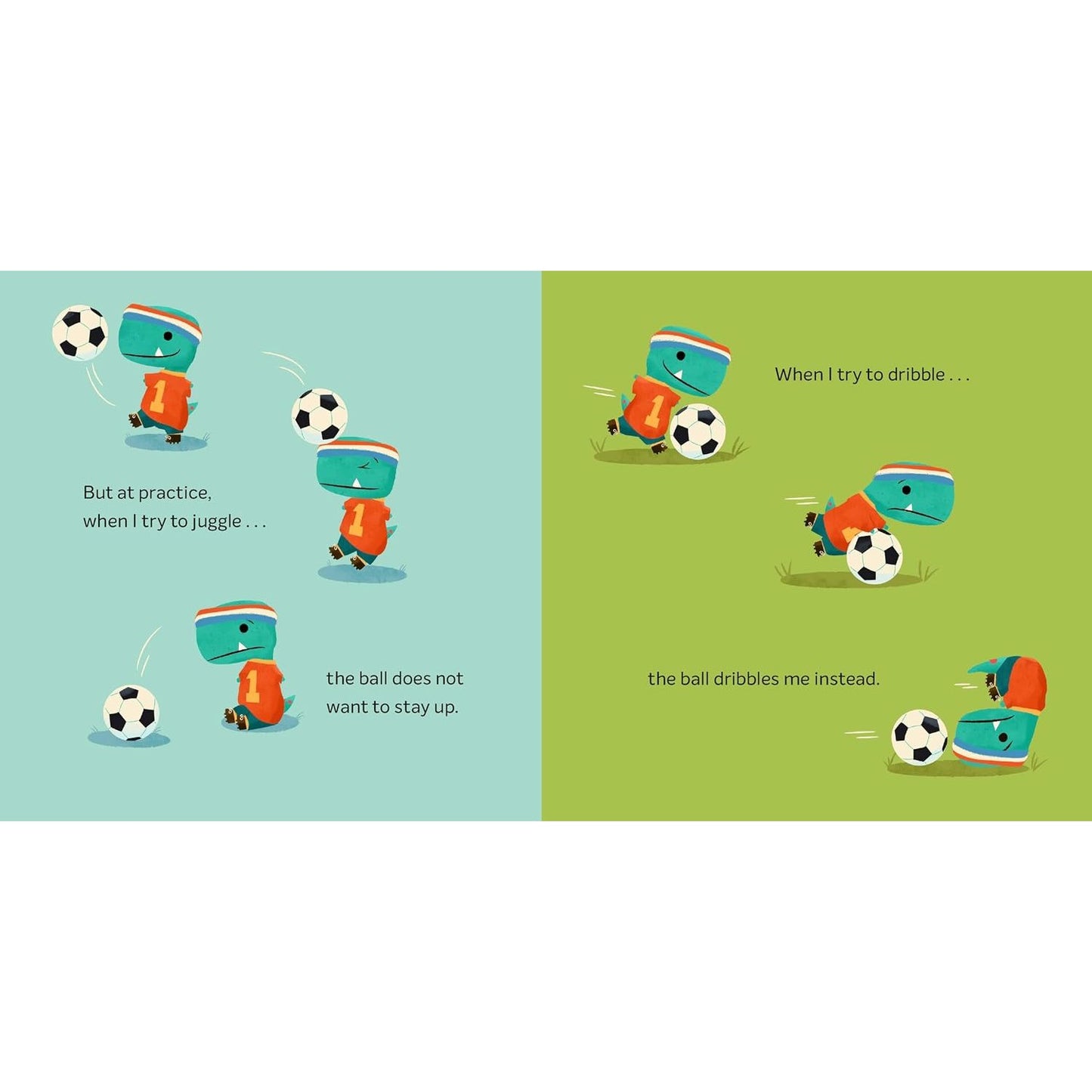 Tiny T. Rex Tries Soccer - Includes Stickers Inside! | Hardcover | Children's Story Book
