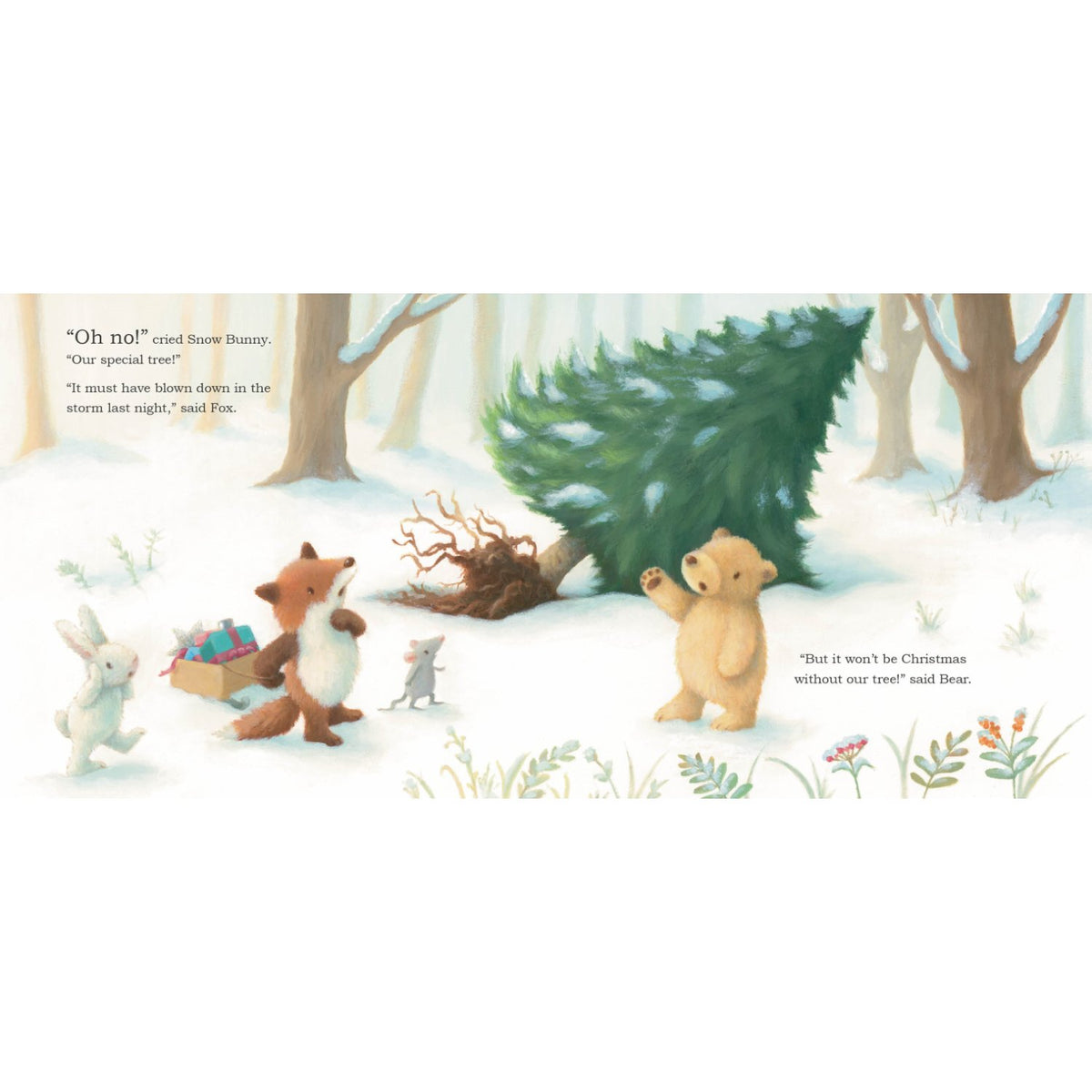 Sample pages (3) from 'Snow Bunny's Christmas Tree' by Rebecca Harry - toddler paperback