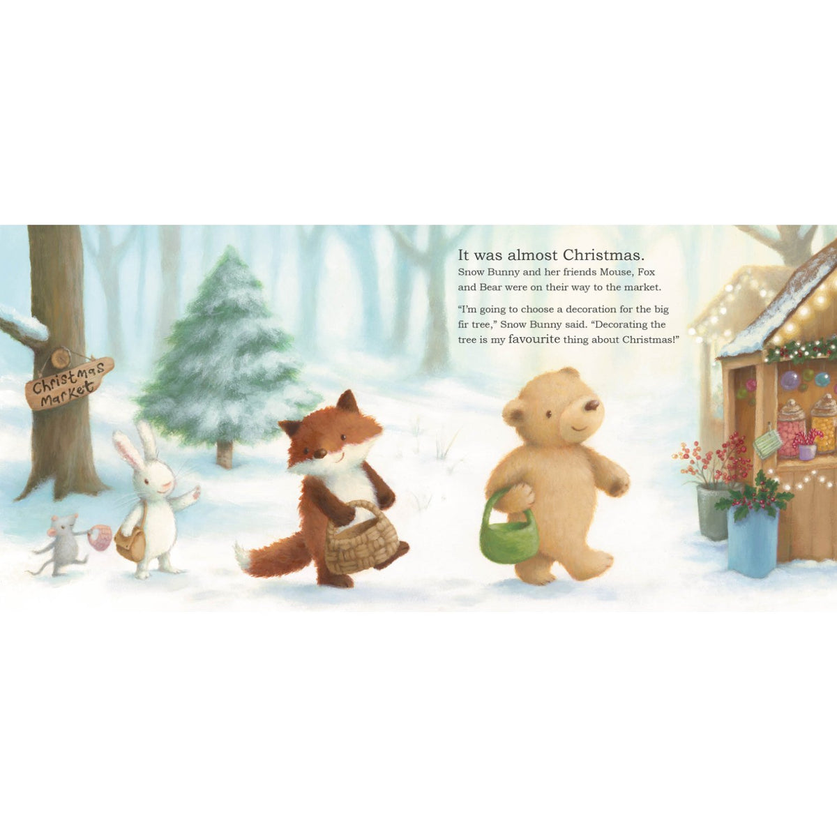 Sample pages (5) from 'Snow Bunny's Christmas Tree' by Rebecca Harry - toddler paperback