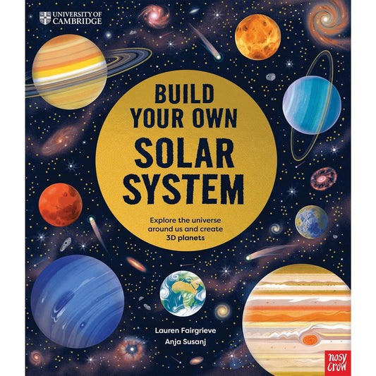 Book cover of 'Build Your Own Solar System' with space-themed design and planets.