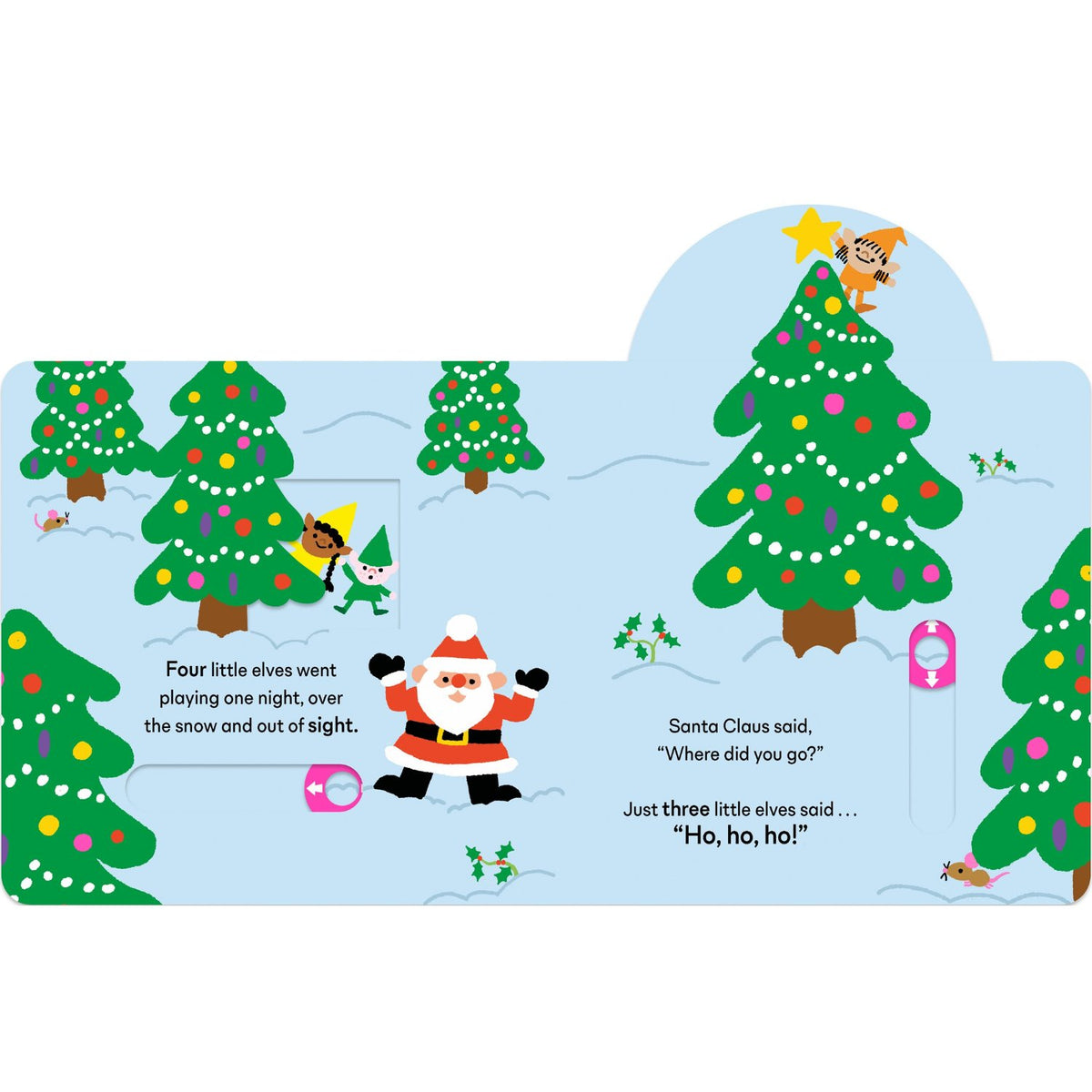 Sample pages (2) from 'Five Little Elves' by Alex Barrow - children's board book