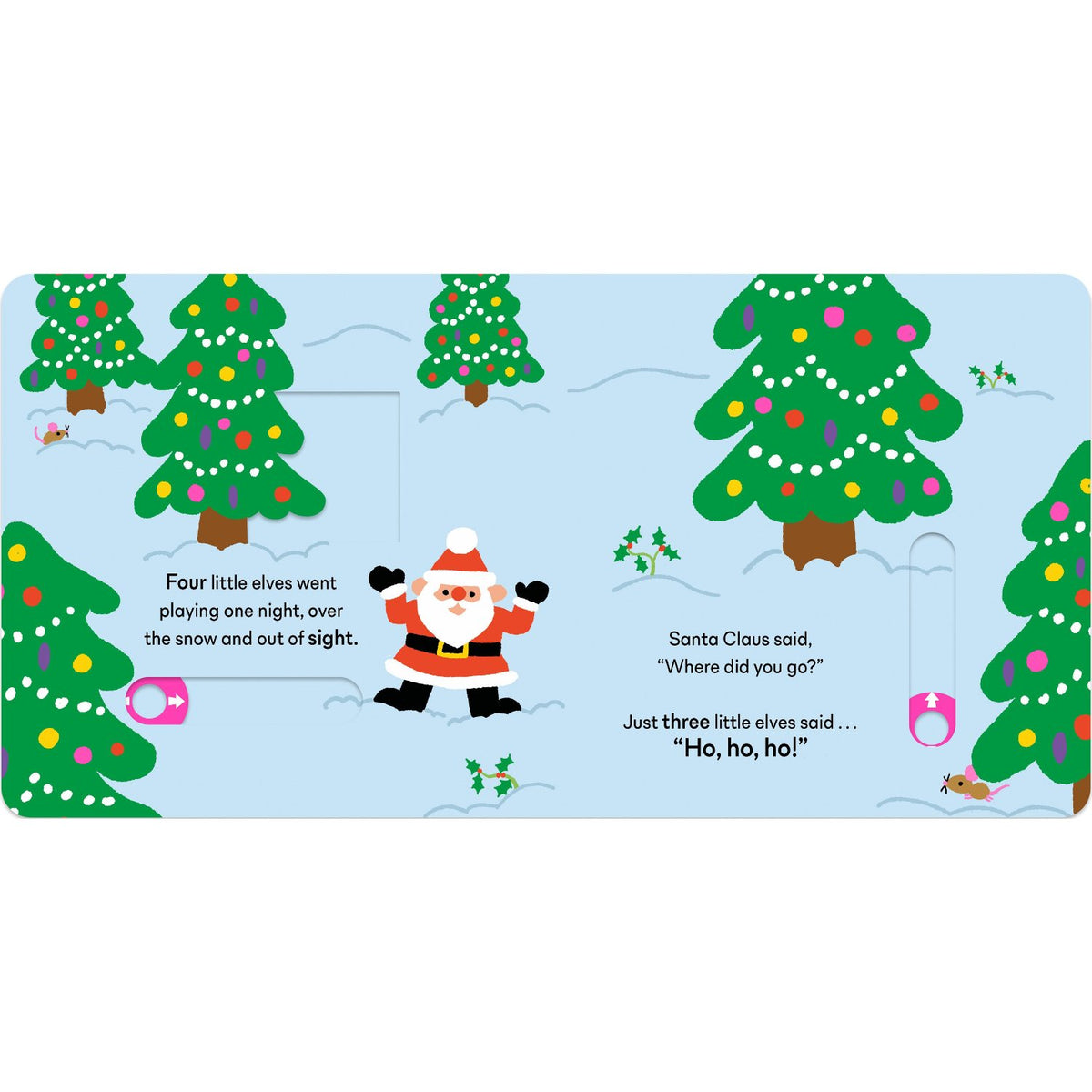 Sample pages (3) from 'Five Little Elves' by Alex Barrow - children's board book
