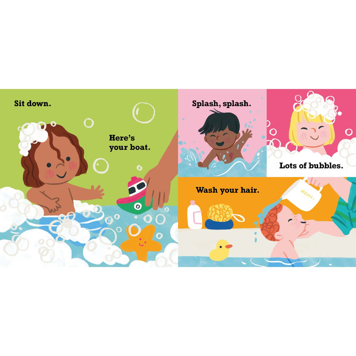 Sample pages (3) from 'Toddler Talk: Night Night!' by Carolina Búzio - toddler board book