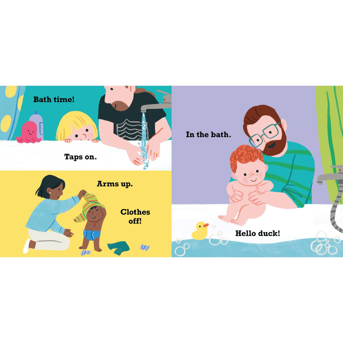 Sample pages (4) from 'Toddler Talk: Night Night!' by Carolina Búzio - toddler board book