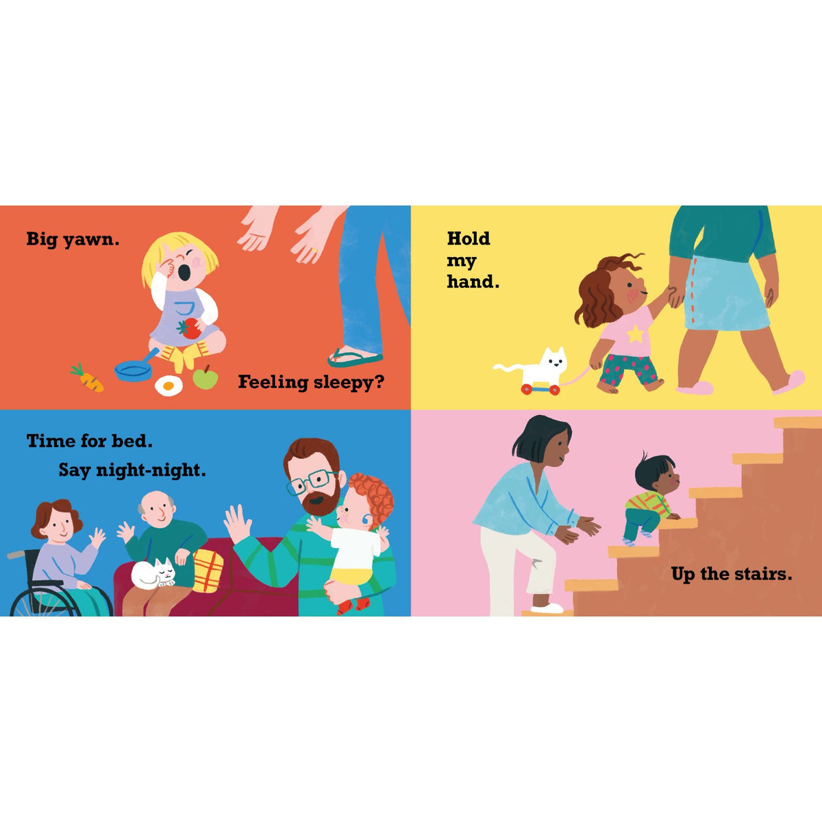 Sample pages (5) from 'Toddler Talk: Night Night!' by Carolina Búzio - toddler board book