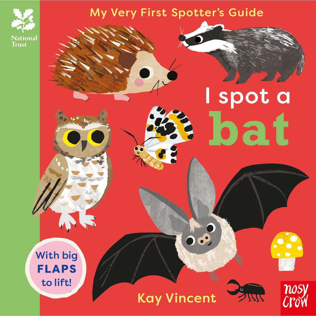 Toddler board book cover: 'National Trust: My Very First Spotter's Guide: I Spot A Bat' by Kay Vincent