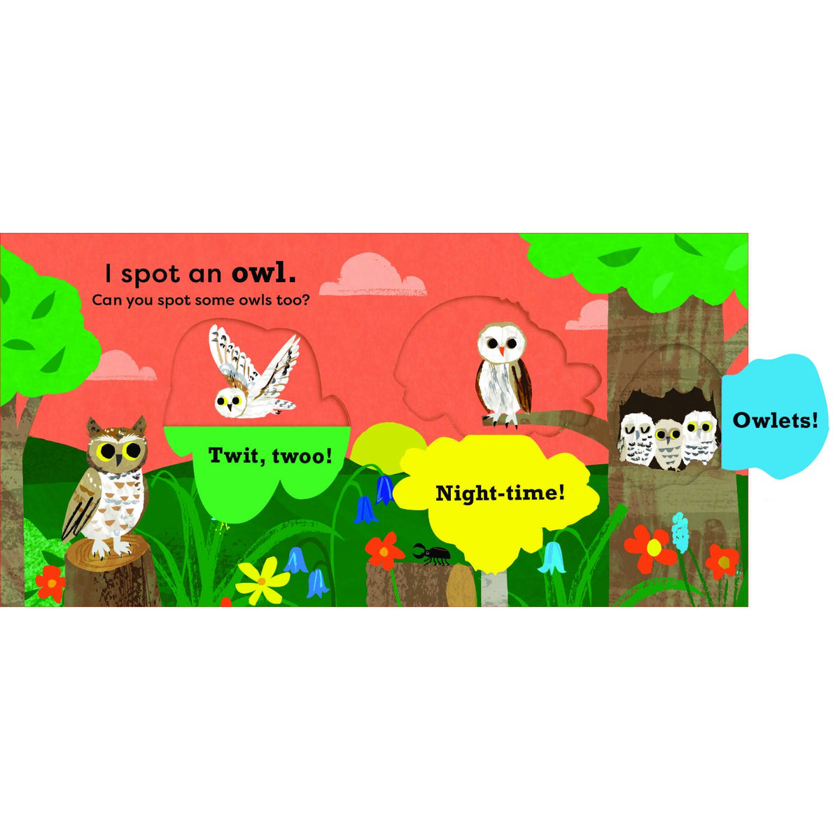 Sample pages (2) from 'National Trust: My Very First Spotter's Guide: I Spot A Bat' by Kay Vincent - toddler board book