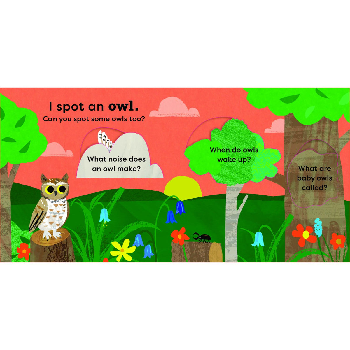 Sample pages (3) from 'National Trust: My Very First Spotter's Guide: I Spot A Bat' by Kay Vincent - toddler board book