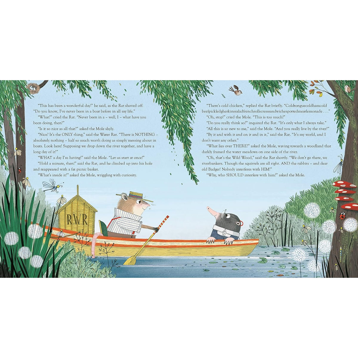 Sample pages (4) from 'Wind in the Willows' by Kate Hindley and Lou Peacock - preschool paperback