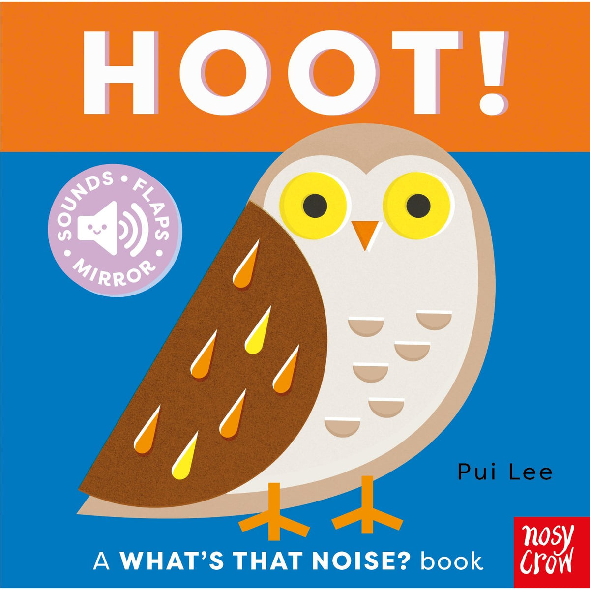 Children's board book cover: 'What's That Noise? Hoot!' by Pui Lee