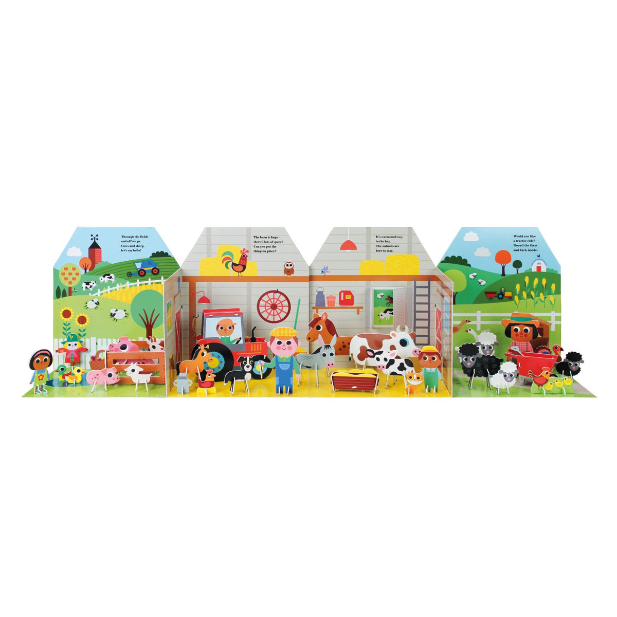 Sample pages (2) from 'Fold-Out + Play: Farm' by Ingela P Arrhenius - preschool board book