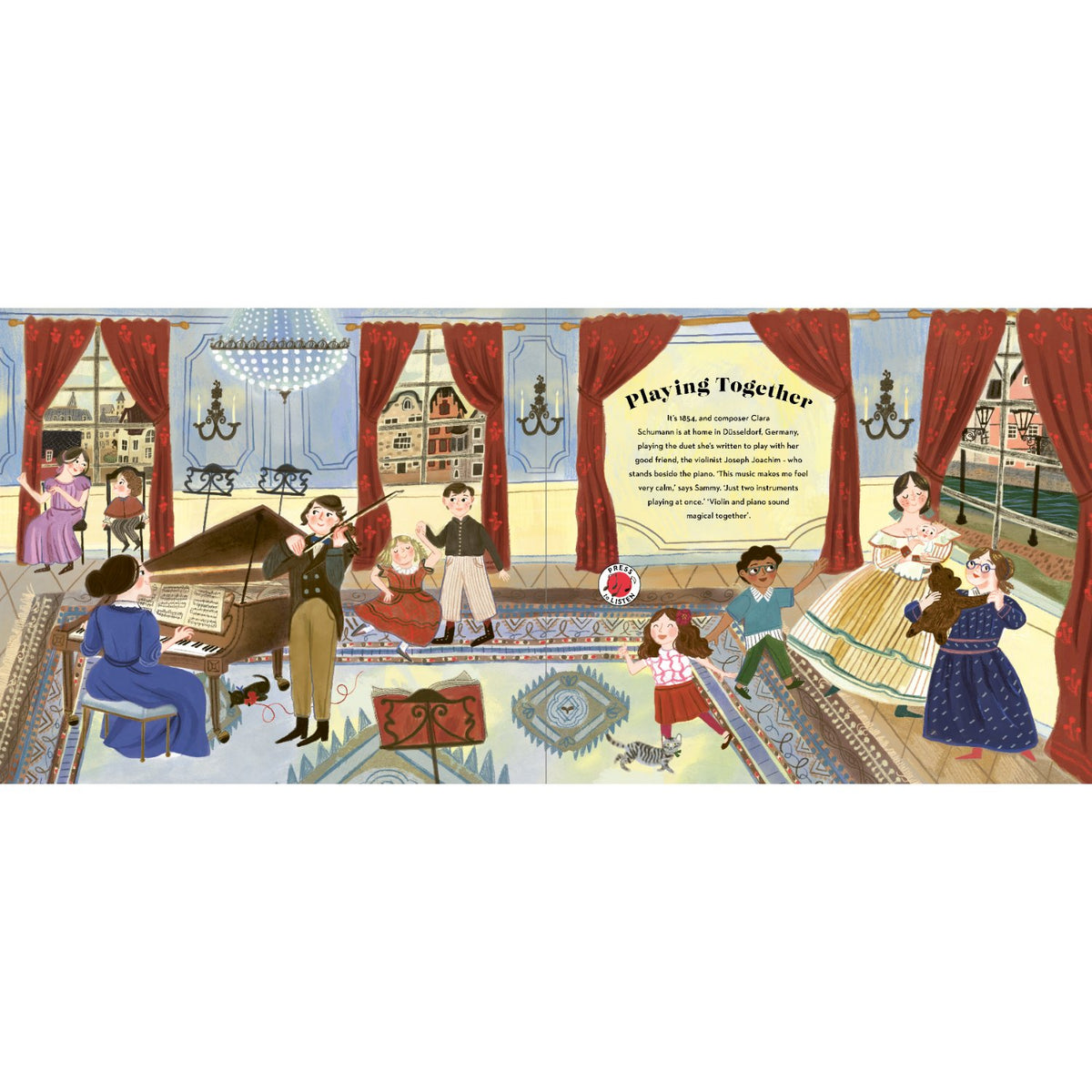 Sample pages (3) from 'Listen to the Music: The Composers' by Mary Richards and Skylar White - preschool novelty book