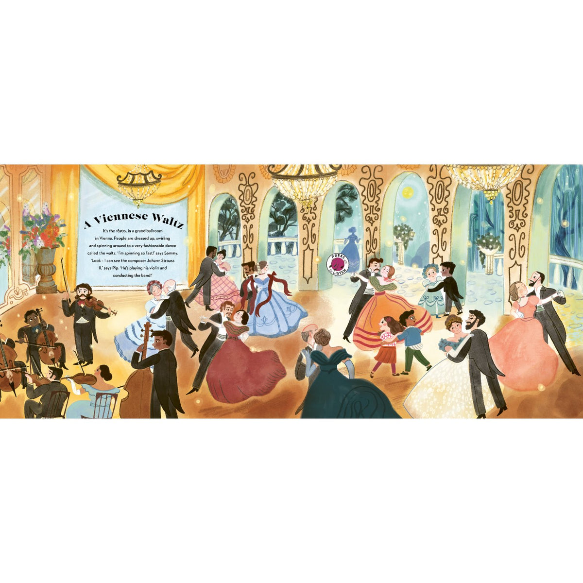 Sample pages (4) from 'Listen to the Music: The Composers' by Mary Richards and Skylar White - preschool novelty book