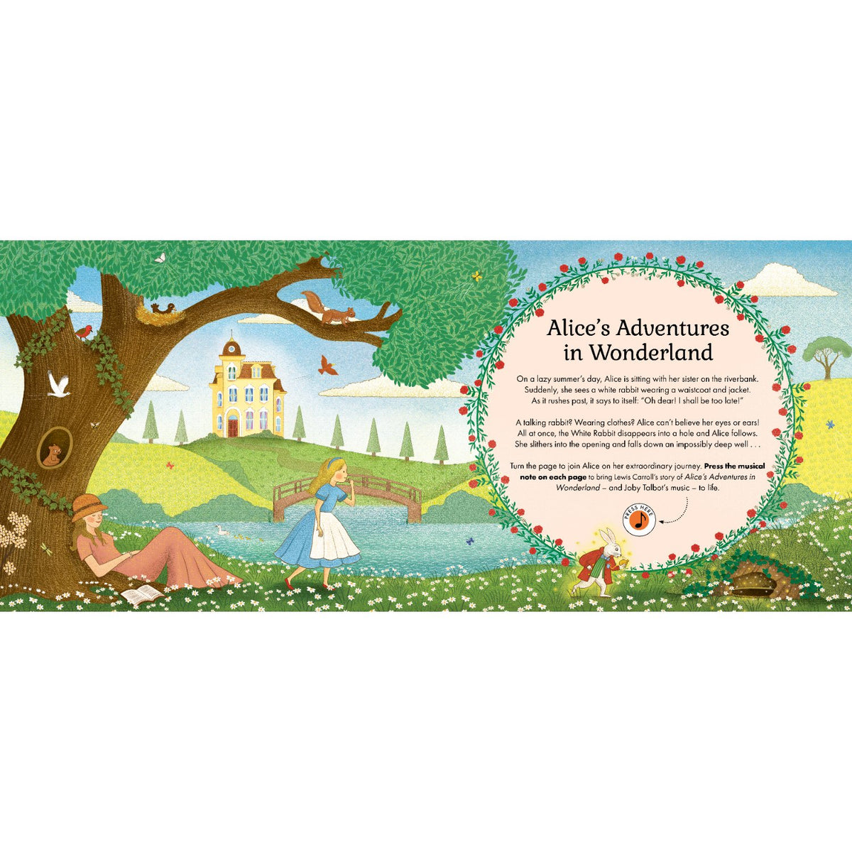 Sample pages (2) from 'Story Orchestra: Alice's Adventures in Wonderland' by Jessica Courtney-Tickle - preschool novelty book