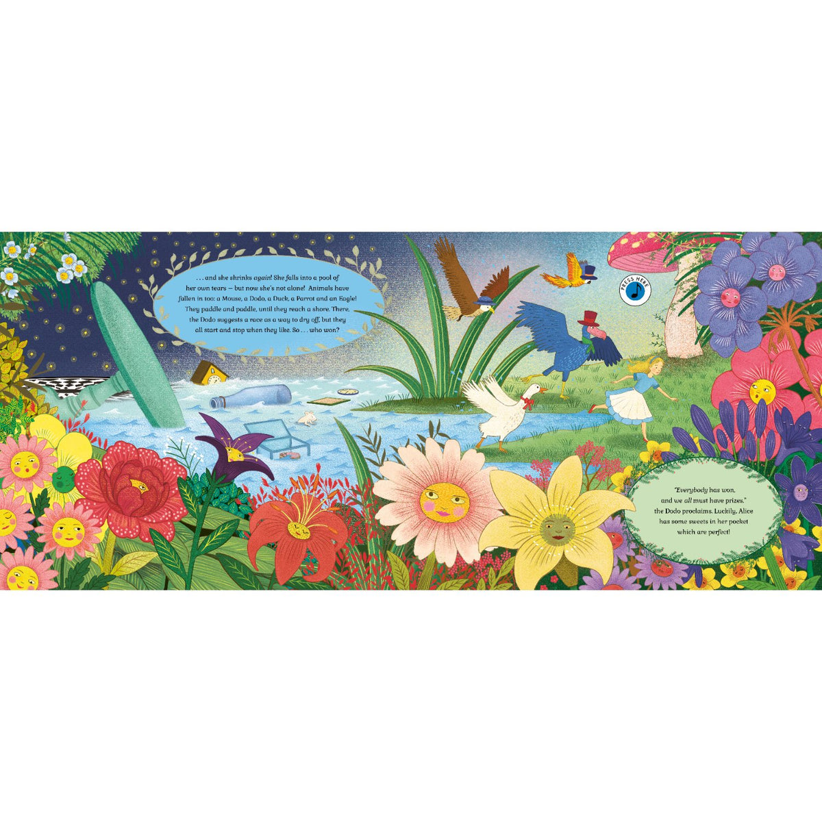Sample pages (4) from 'Story Orchestra: Alice's Adventures in Wonderland' by Jessica Courtney-Tickle - preschool novelty book
