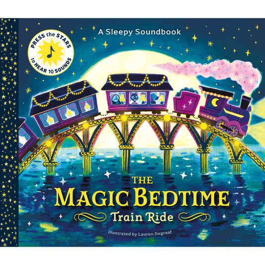 Preschool hardcover cover: 'Sleepy Soundbook: The Magic Bedtime Train Ride' by Lauren Degraaf
