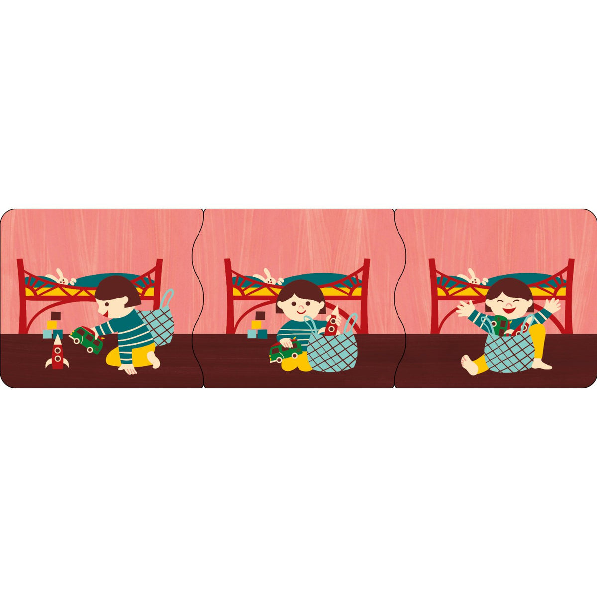 Sample pages (2) from 'Ready for Bed' by Carole Aufranc - toddler cards
