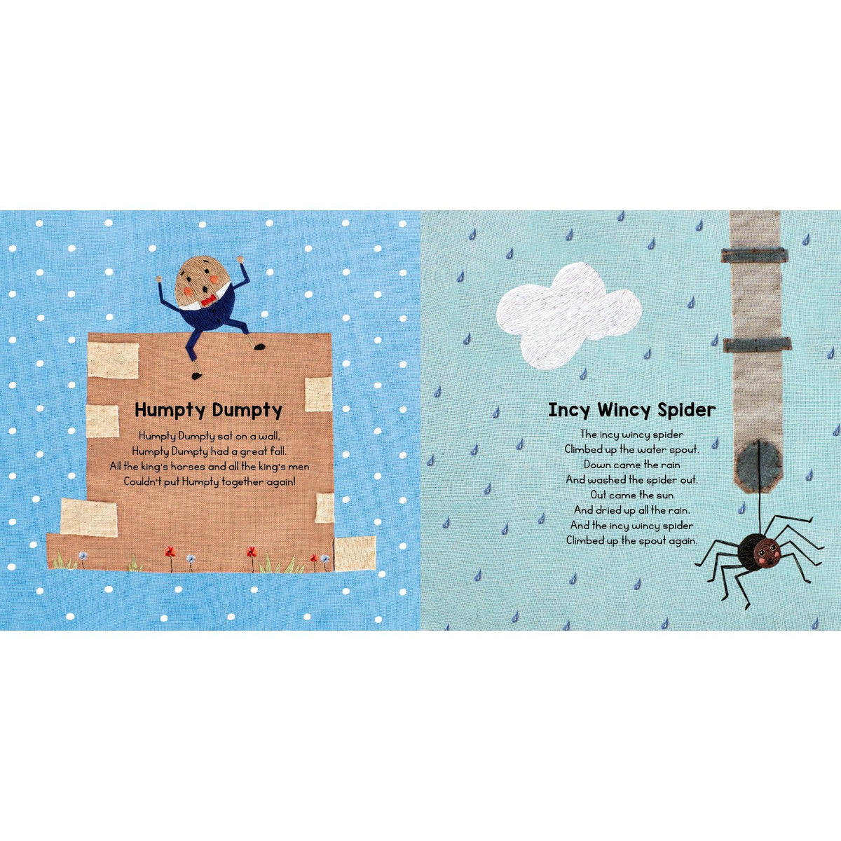 Sample pages (4) from 'Nursery Rhymes for Your Baby' by Chloe Giordano and Rachel Williams - toddler board book