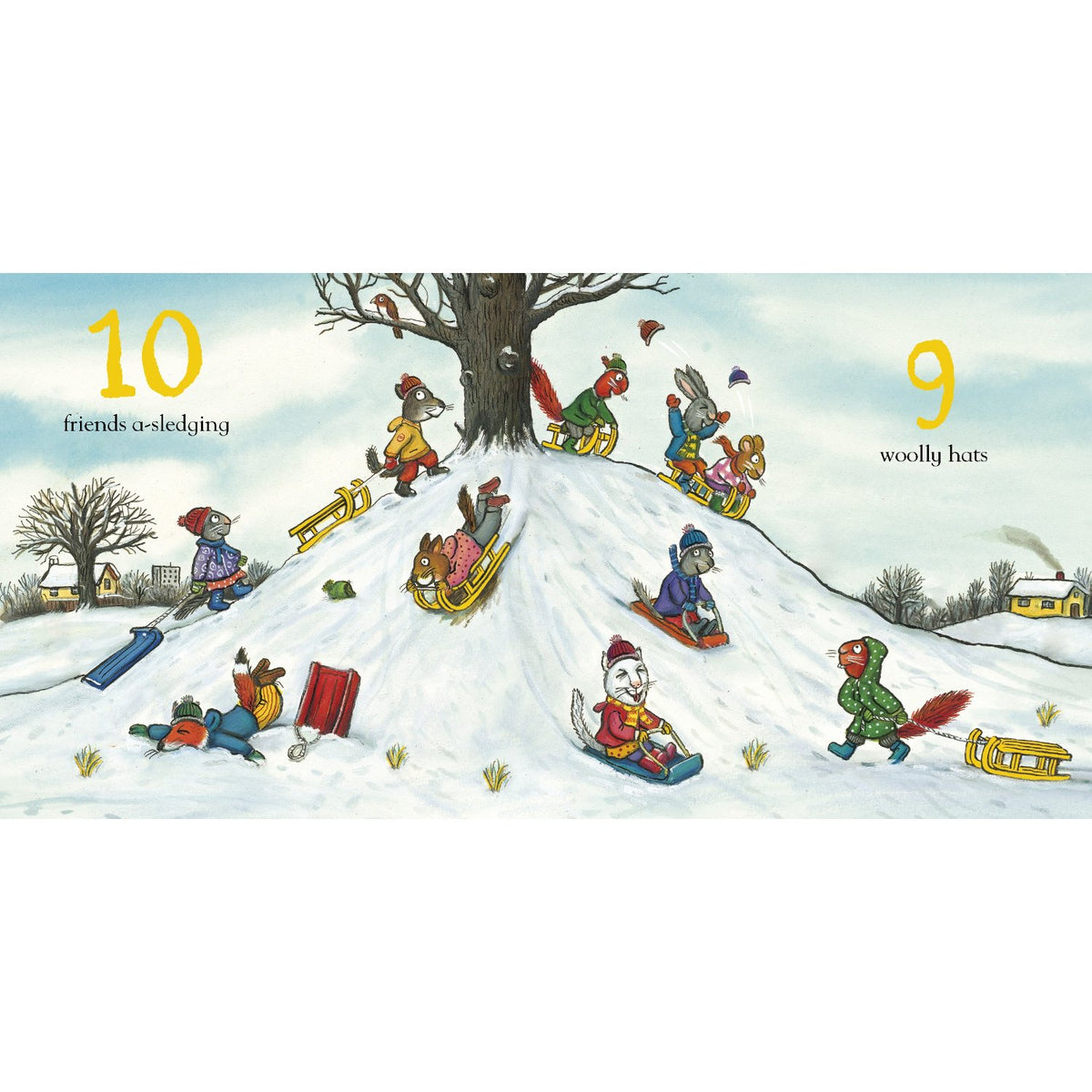 Sample pages (4) from 'Pip and Posy: The 12 Days of Christmas' by Jennifer Renn and Axel Scheffler - toddler board book