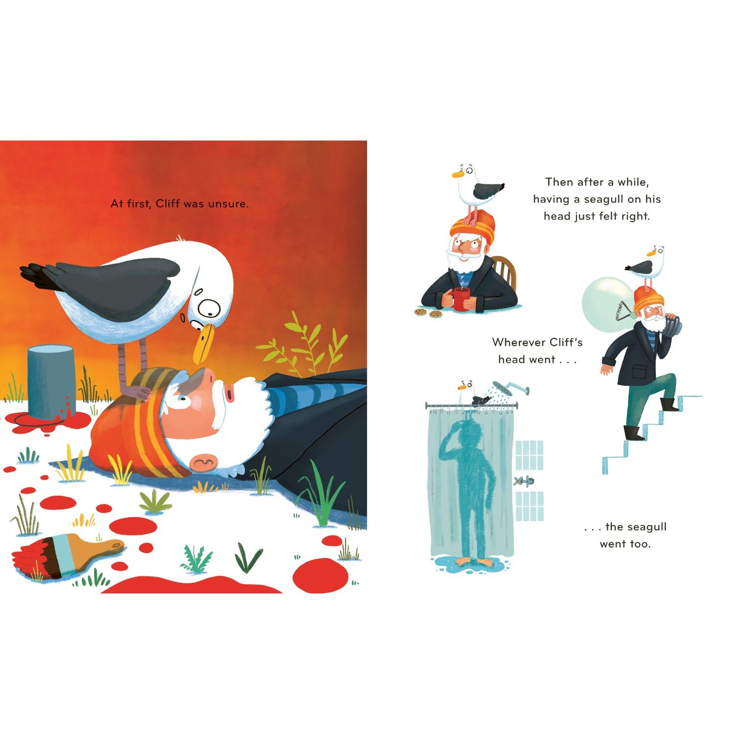 Cliff - The Man with a Seagull on his Head | Paperback | Children's Story Book