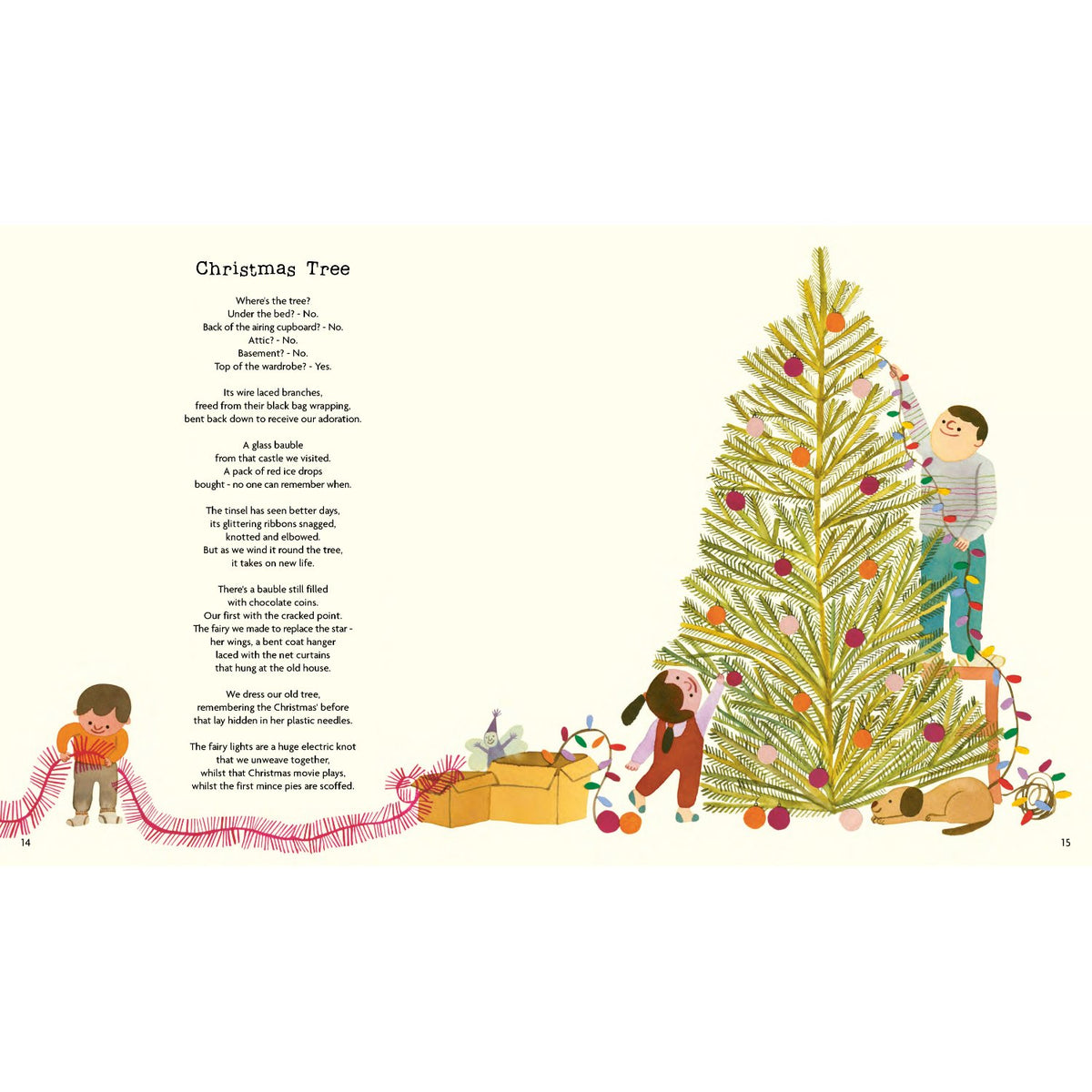 Sample pages (2) from 'Christmas Full of Poetry' by Joseph  Coelho, Viola Wang and others - preschool hardcover