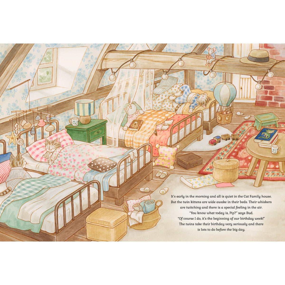 Sample pages (2) from 'Cat Family Birthday' by Lucy Brownridge and Eunyoung Seo - preschool novelty book