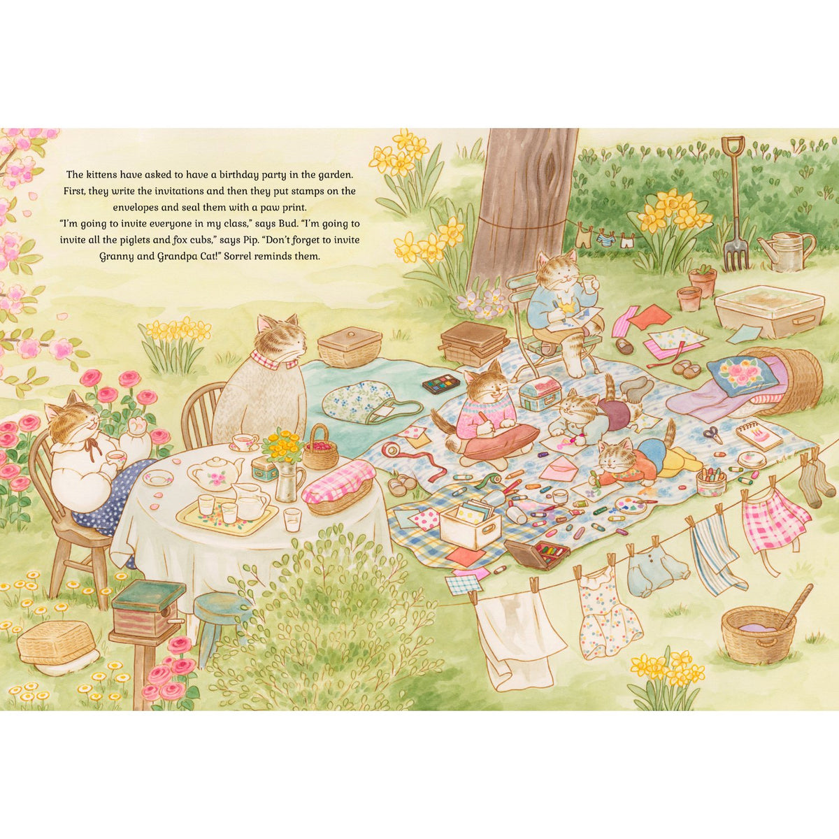 Sample pages (3) from 'Cat Family Birthday' by Lucy Brownridge and Eunyoung Seo - preschool novelty book