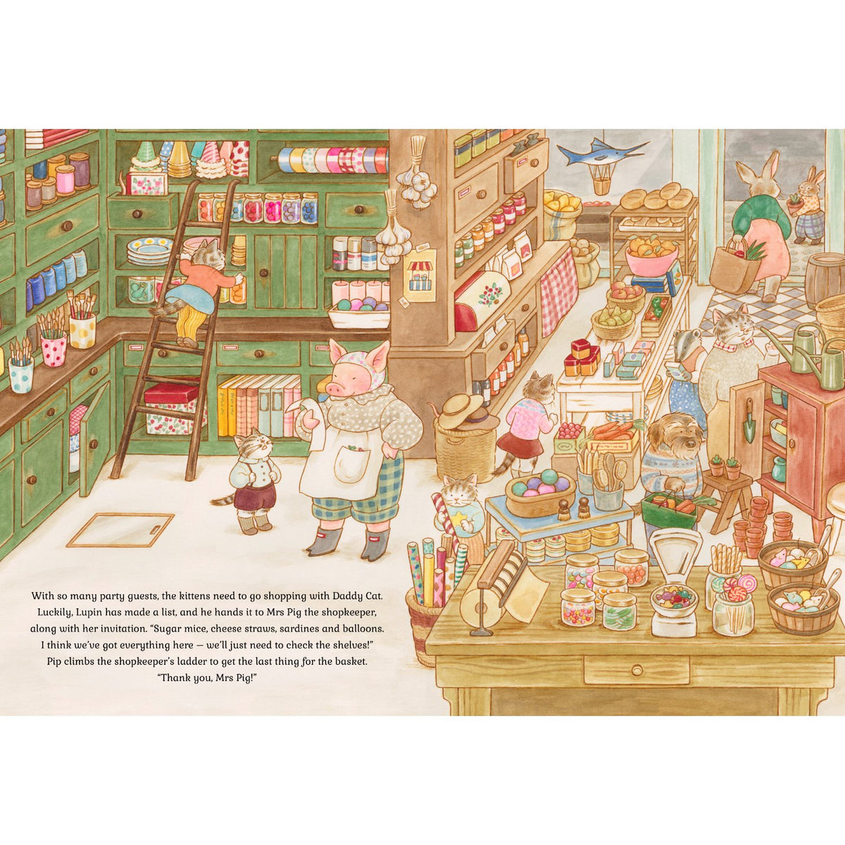 Sample pages (4) from 'Cat Family Birthday' by Lucy Brownridge and Eunyoung Seo - preschool novelty book
