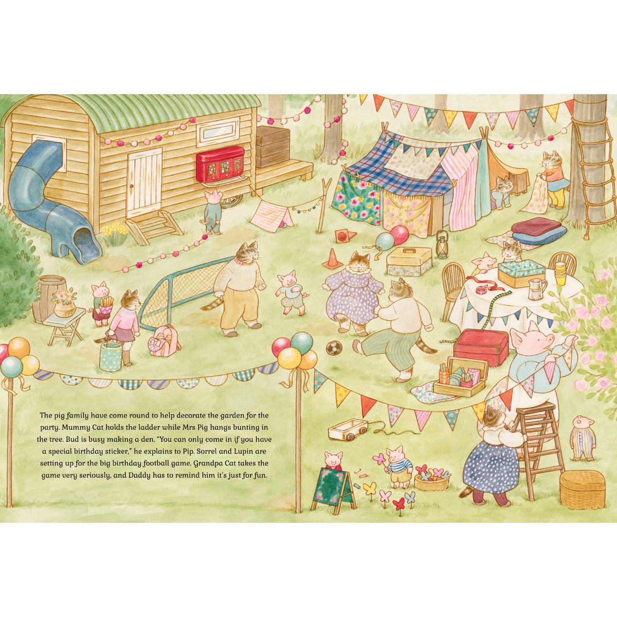 Sample pages (5) from 'Cat Family Birthday' by Lucy Brownridge and Eunyoung Seo - preschool novelty book