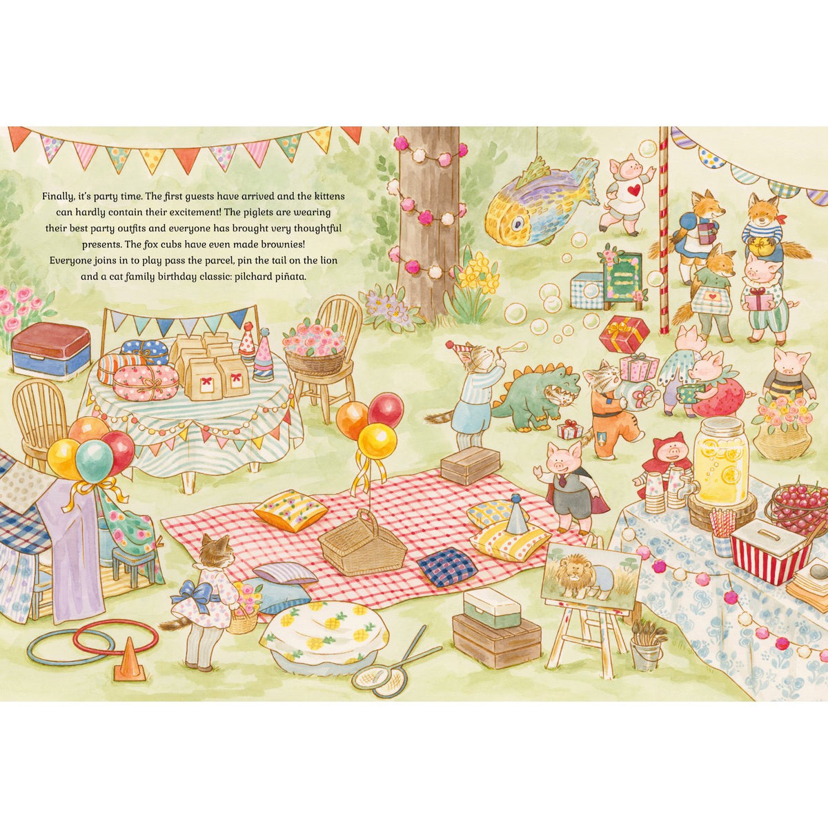Sample pages (6) from 'Cat Family Birthday' by Lucy Brownridge and Eunyoung Seo - preschool novelty book