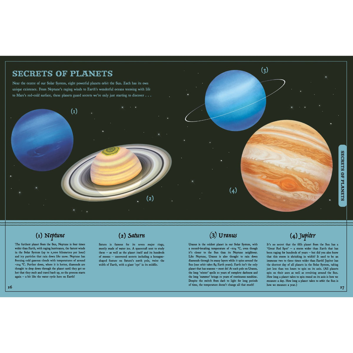 Sample pages (4) from 'Secret Stories of Space' by Saskia Gwinn and Vasilisa Romanenko - children's hardcover