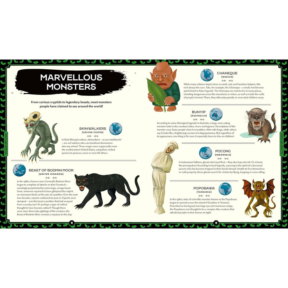 Sample pages (7) from 'Lonely Planet Kids Atlas of Spooky Places' by Paige Towler and Maria Brzozowska - children's hardcover