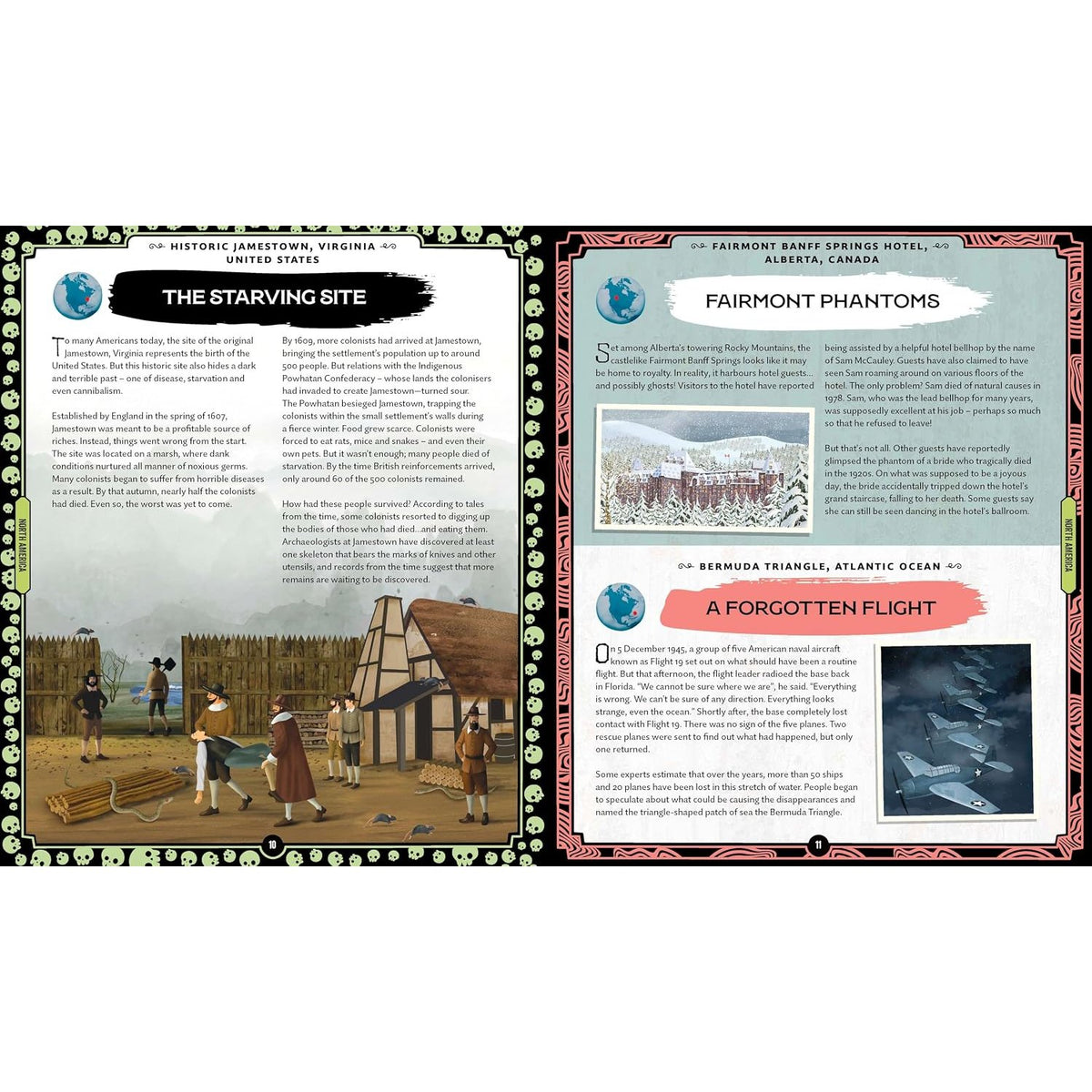Sample pages (8) from 'Lonely Planet Kids Atlas of Spooky Places' by Paige Towler and Maria Brzozowska - children's hardcover