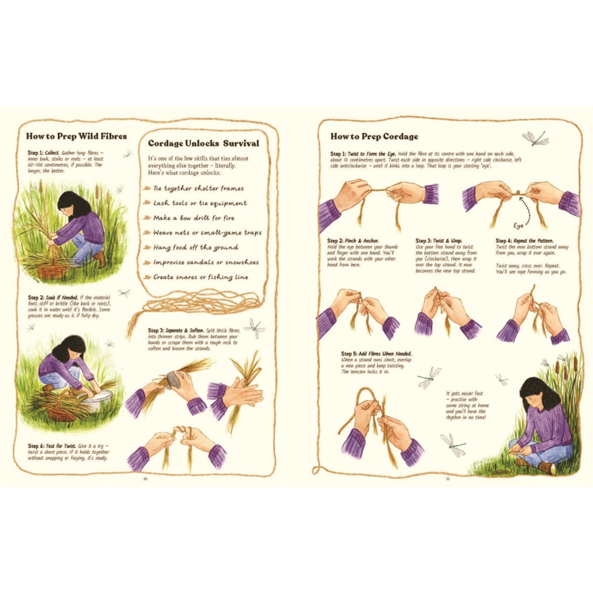 Sample pages (10) from 'Handbook of Forgotten Skills… Outdoors' by Iron Tazz and Deborah Hocking - children's hardcover