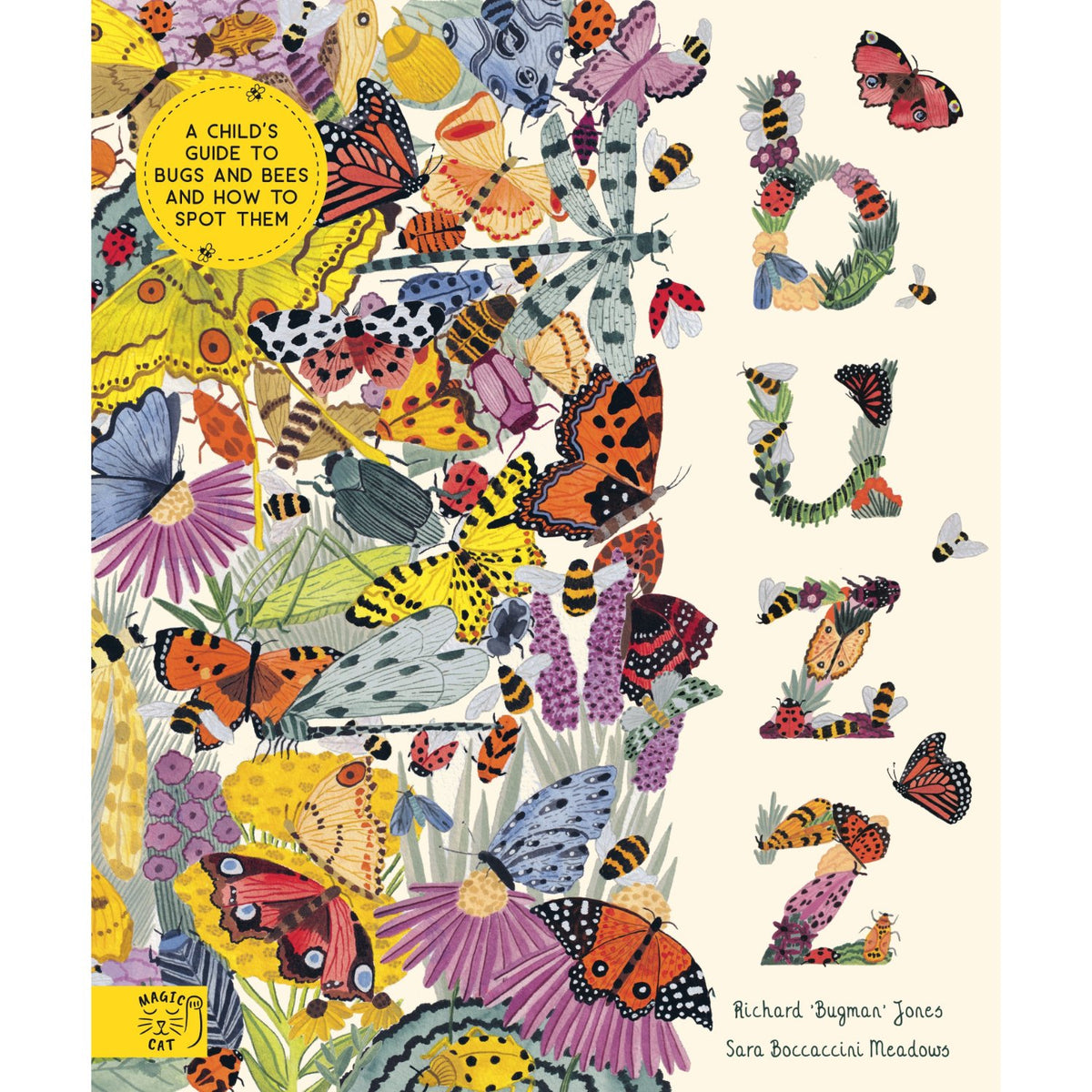 Preschool hardcover cover: 'Buzz' by Richard Jones and Sara Boccaccini Meadows