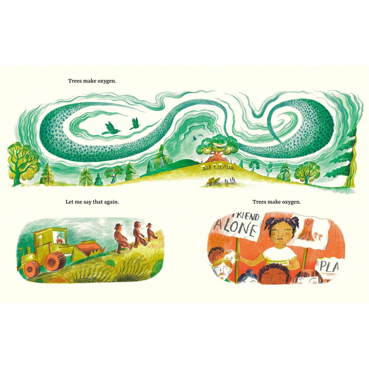 Sample pages (9) from 'Leave the Trees, Please - Highly …' by Benjamin Zephaniah and Melissa Castrillón - preschool paperback