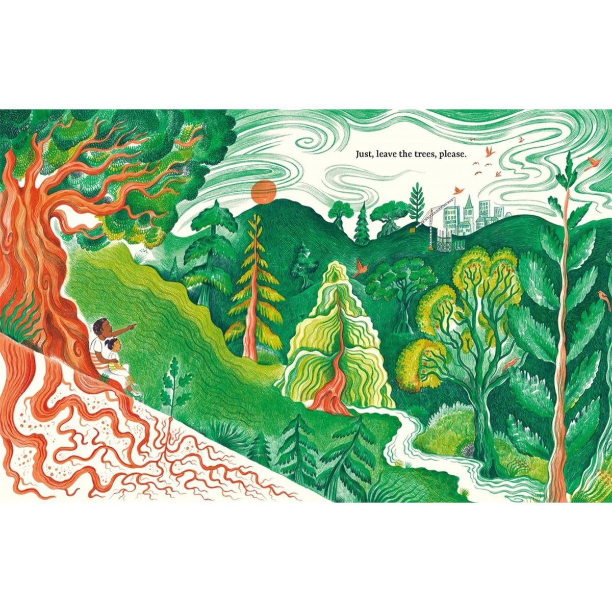 Sample pages (13) from 'Leave the Trees, Please - Highly…' by Benjamin Zephaniah and Melissa Castrillón - preschool paperback
