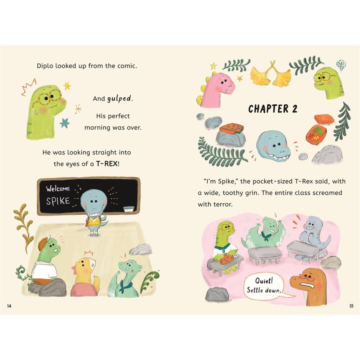 Sample pages (11) from 'Diplo Dinosaur Wants a Roarsome Friend' by Swapna Haddow and Yiting Lee - preschool paperback
