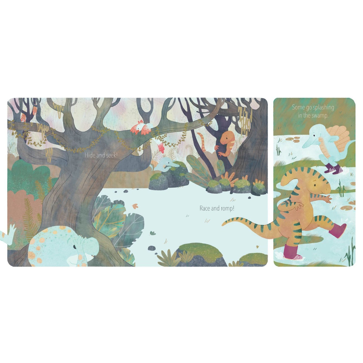 Sample pages (3) from 'Nighty Night, Dinos' by Deborah Holt Williams and Anna Doherty - preschool hardcover