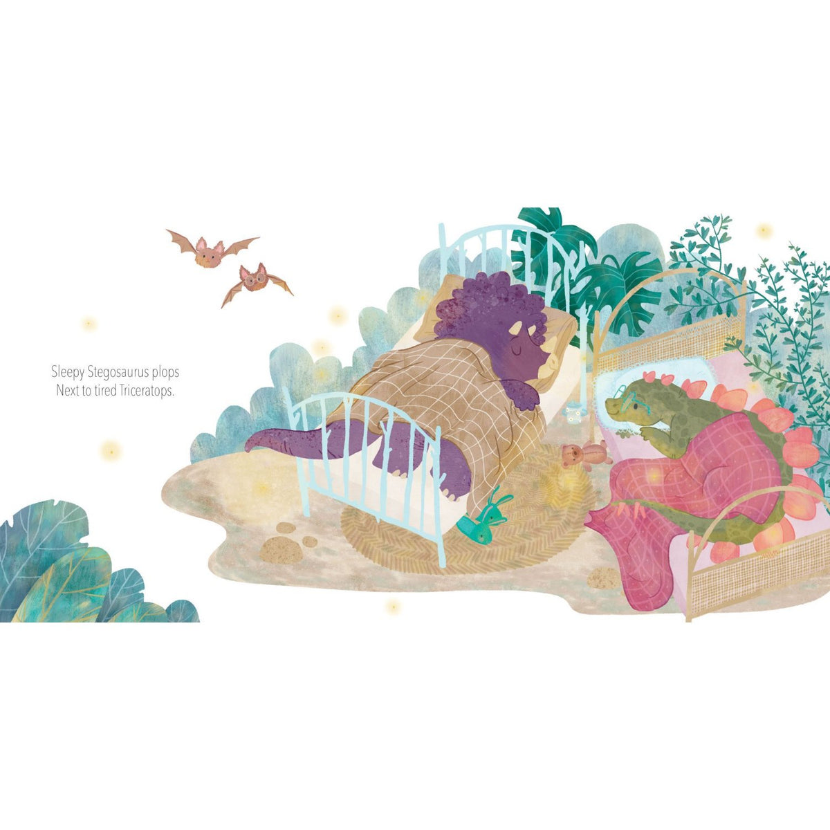 Sample pages (6) from 'Nighty Night, Dinos' by Deborah Holt Williams and Anna Doherty - preschool hardcover
