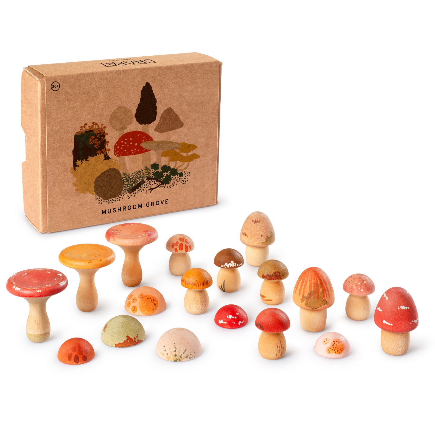 Mushroom Grove | Small World Playset | Wooden Toys for Kids | Open-Ended Play