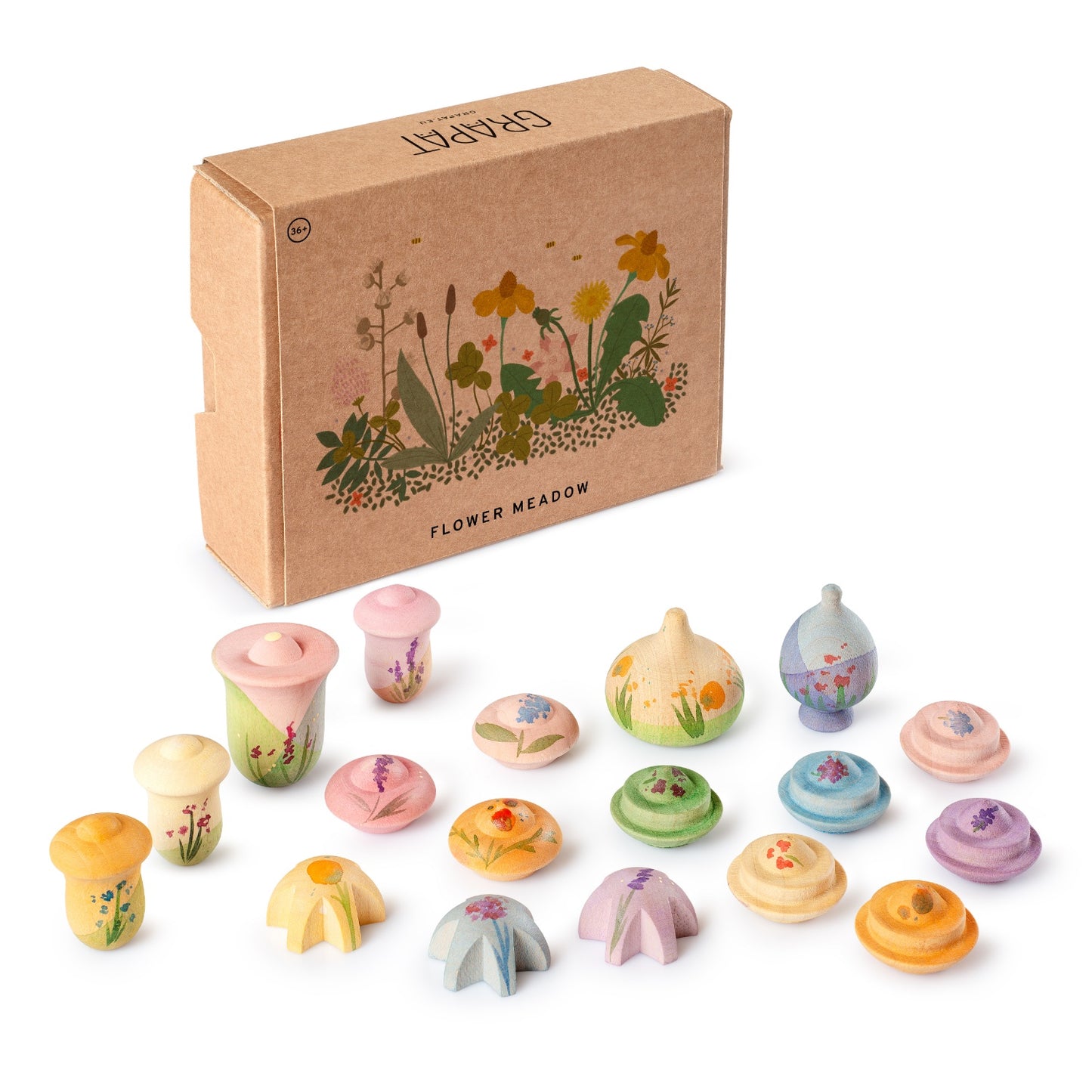 Flower Meadow | Small World Playset | Wooden Toys for Kids | Open-Ended Play