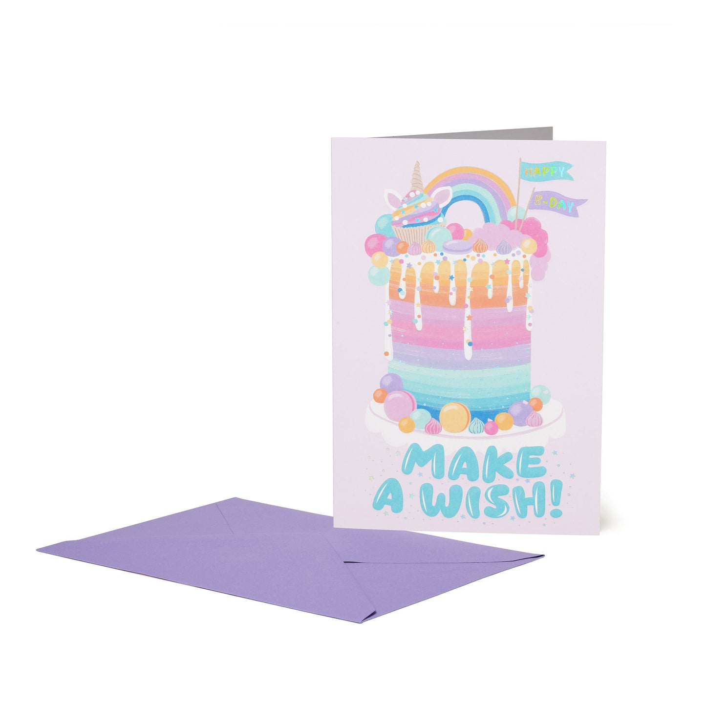 Unicorn Cake | Kids Birthday Card with Envelope