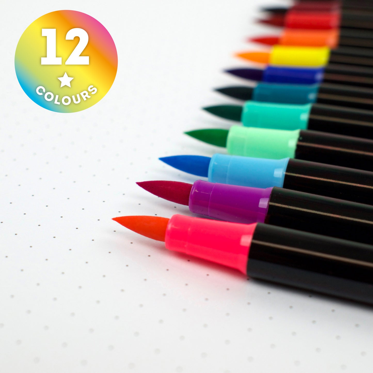Bright Colours | Set of 12 Brush Markers | Marker Set