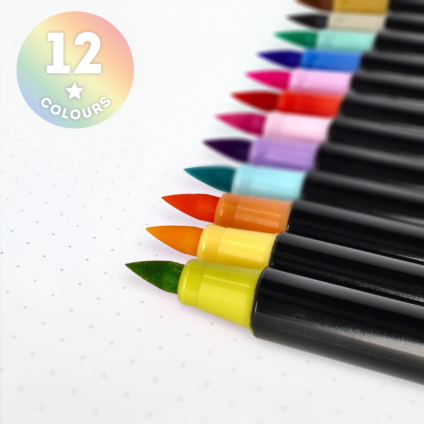 Pastel Colours | Set of 12 Brush Markers | Marker Set