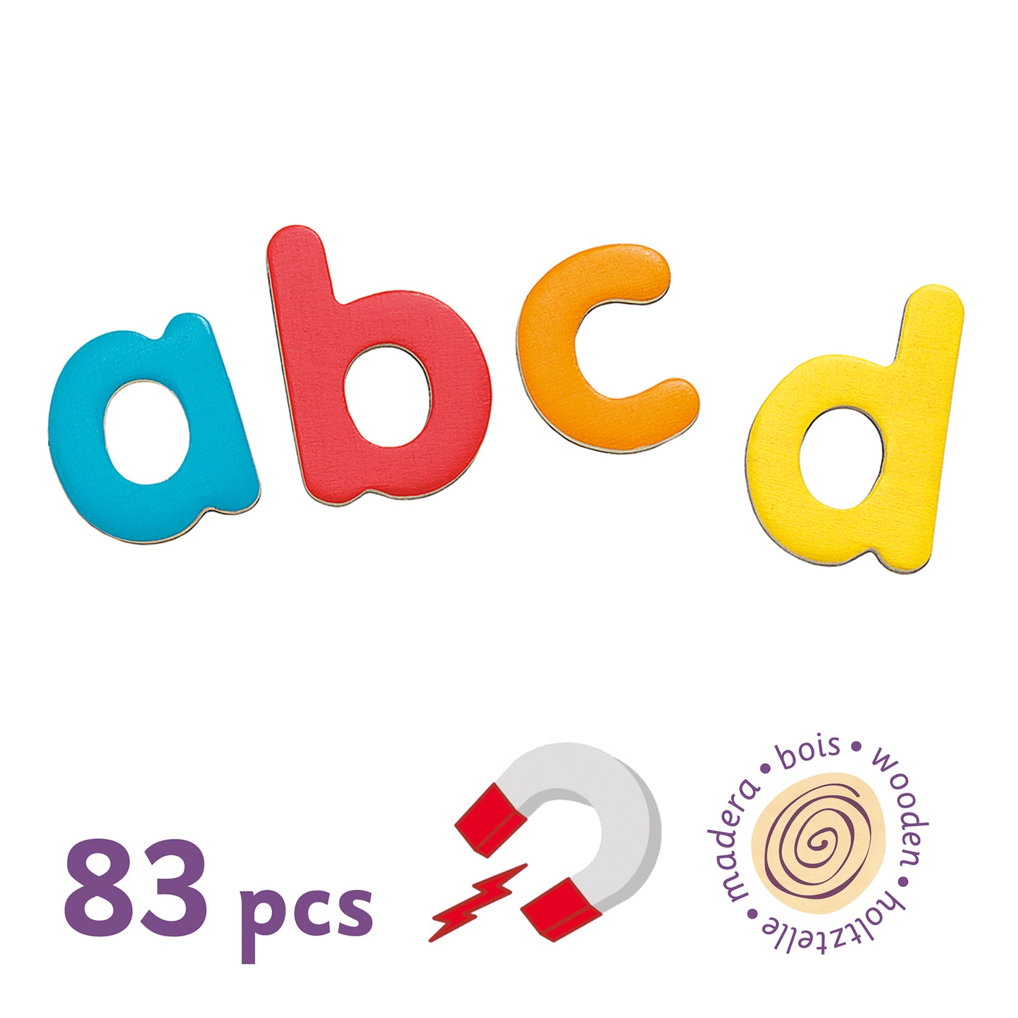 83 Lowercase Letters | Wooden Magnets | Educational Toys For Kids