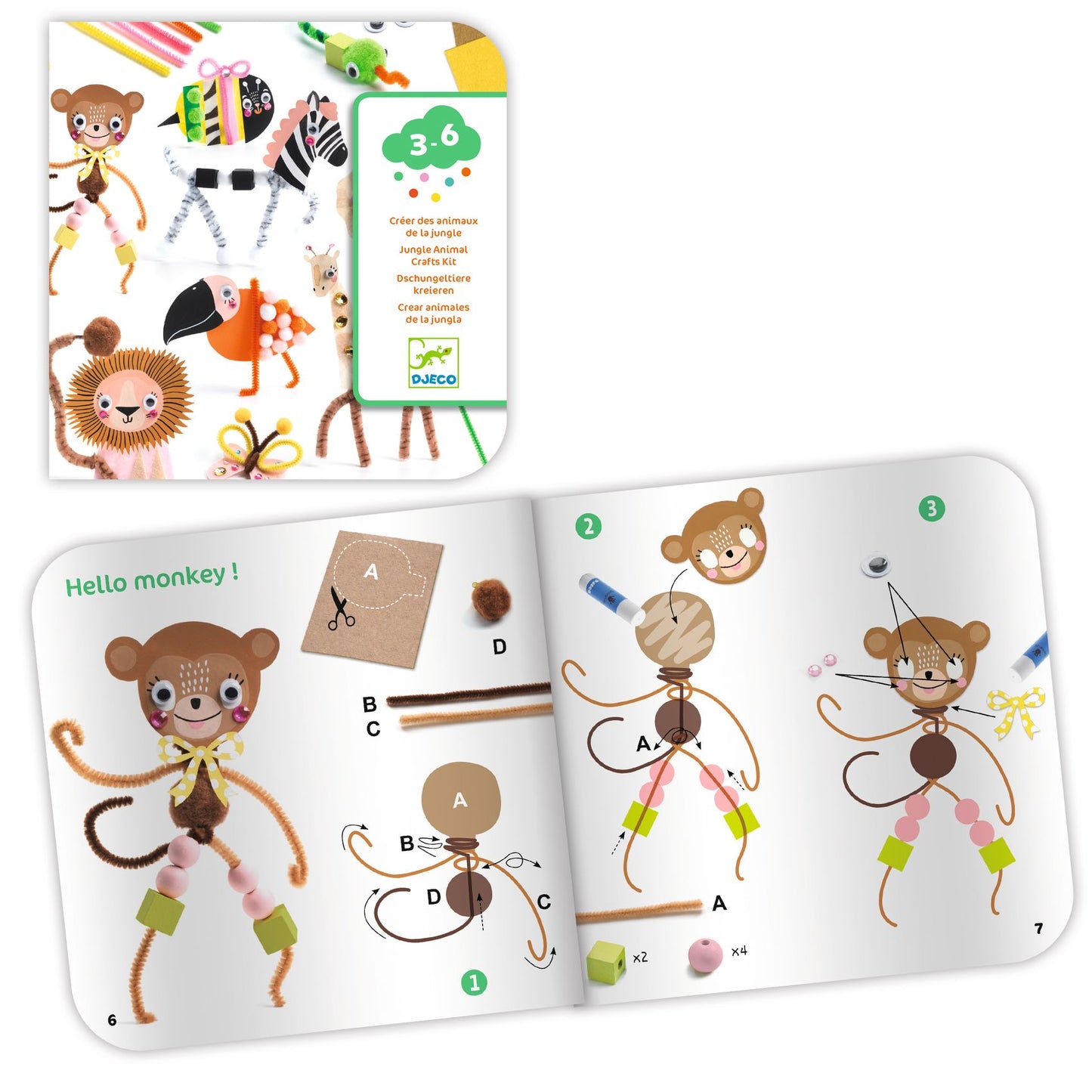 Jungle Animal Creation Box | Children's Art & Craft Kits