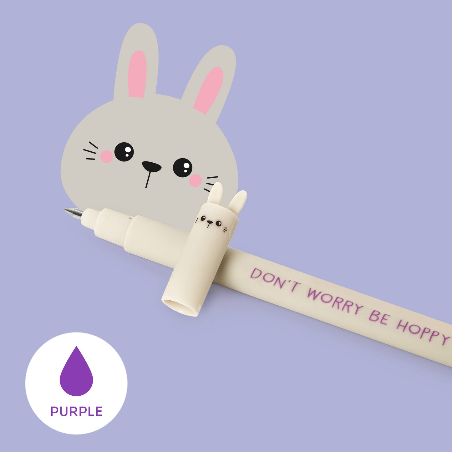 Bunny "Don't Worry Be Hoppy" | Erasable Gel Pen
